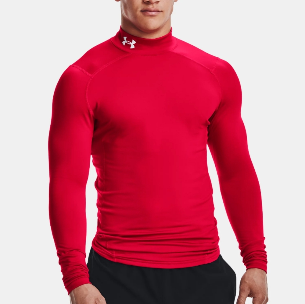 Ⓜ️Men's | Under Armour ColdGear | Red Compression Long Sleeve Mock Top